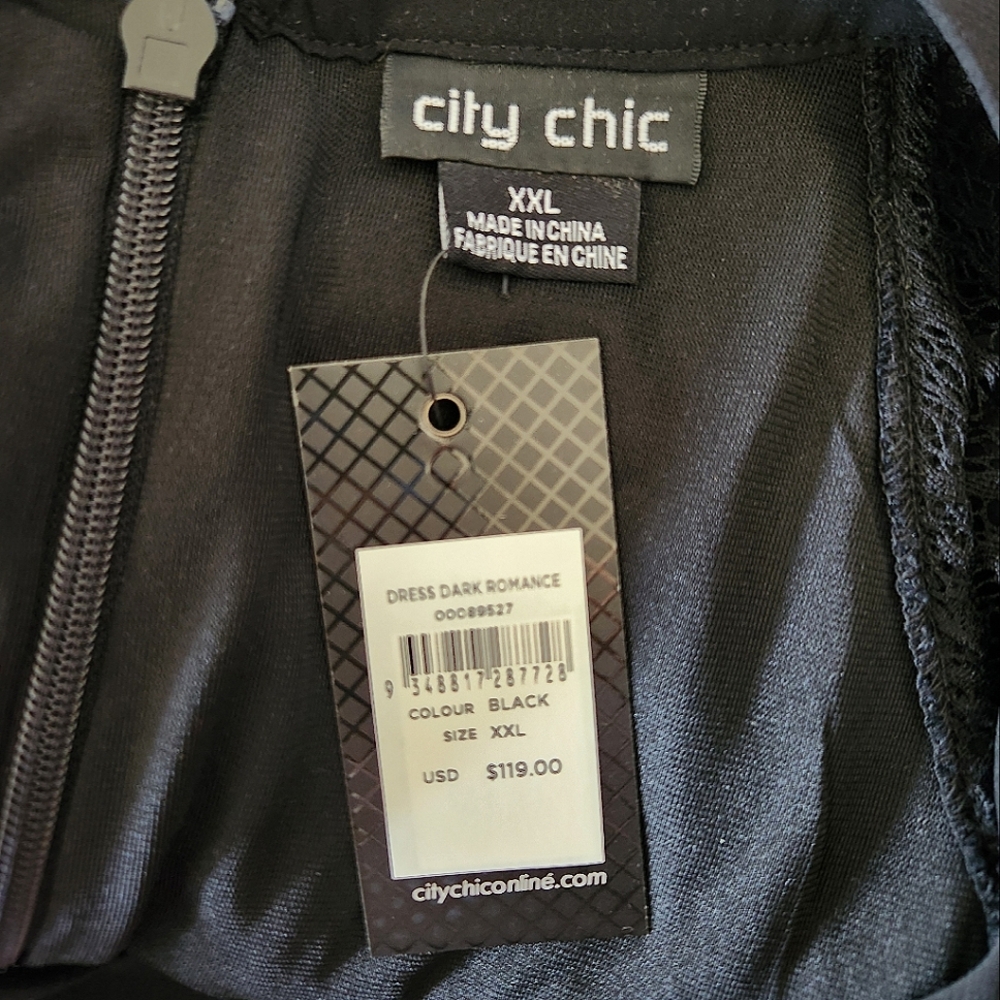 NWT City Chic black "Dark Romance" dress 👗🖤 size XXL - Picture 5 of 7